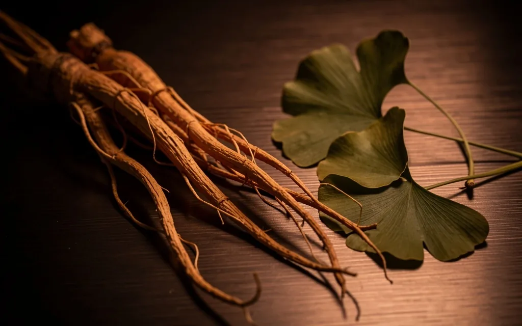 Natural supplement ingredients photographed in dramatic light