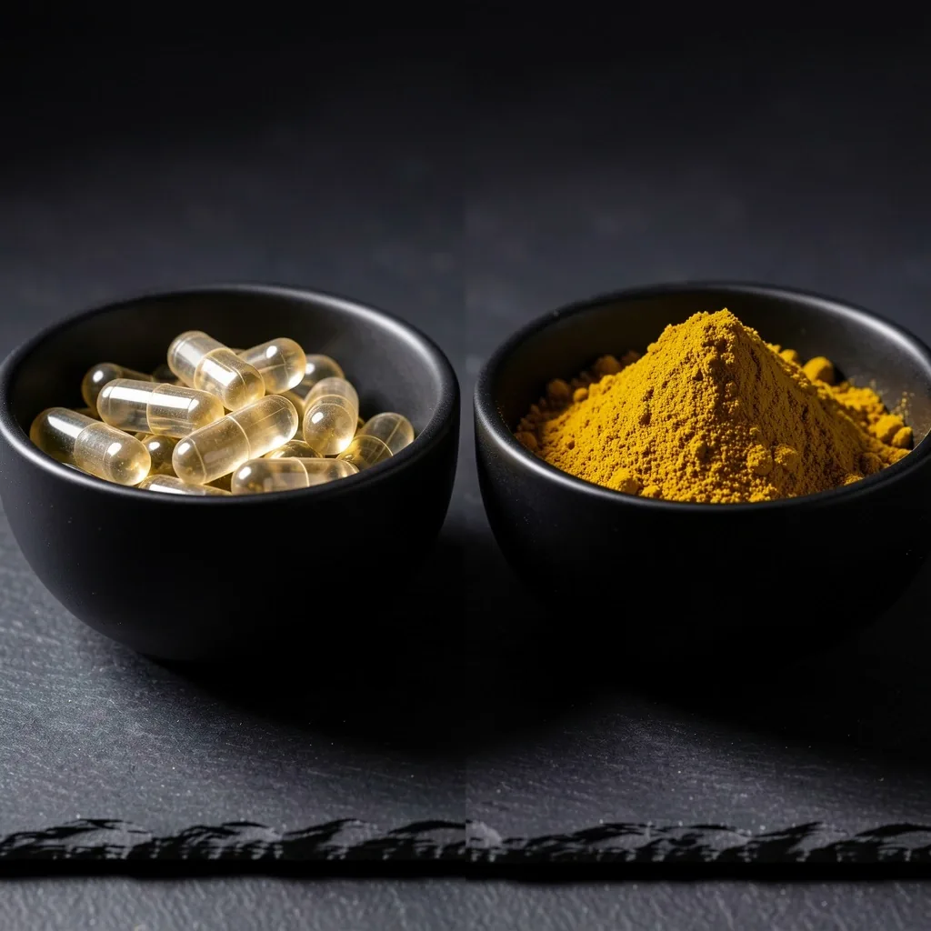 Capsules and powder supplement formats compared side by side